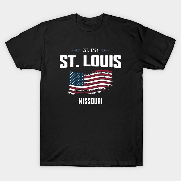 St Louis Missouri - Old Glory Patriotic USA Flag T-Shirt by TGKelly